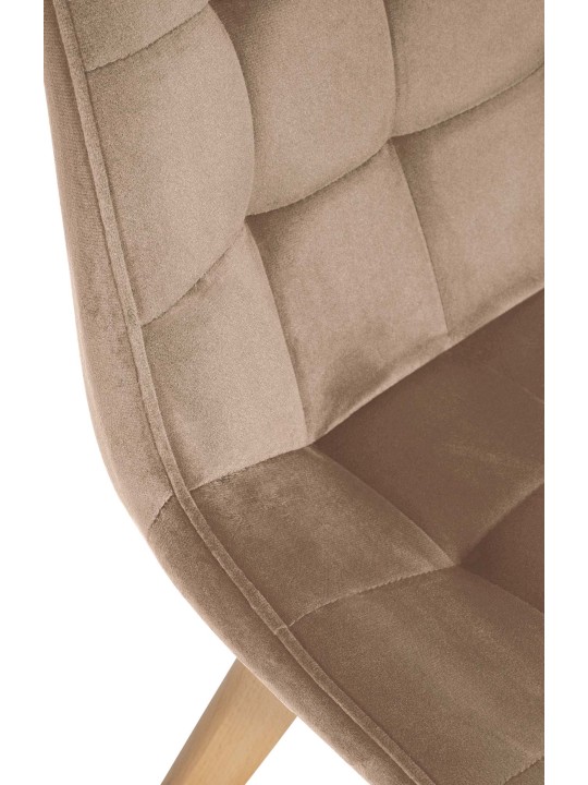 Lot de 2 chaises Brook velours, brun