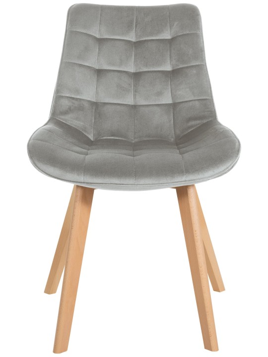 Lot de 2 chaises Brook velours, gris