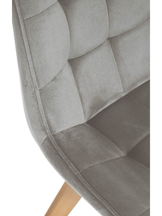 Lot de 2 chaises Brook velours, gris