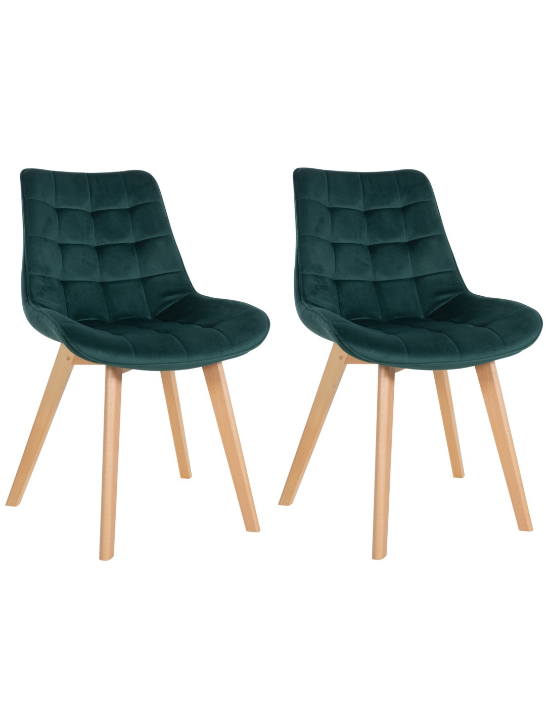 Lot de 2 chaises Brook velours, vert