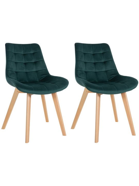 Lot de 2 chaises Brook velours, vert