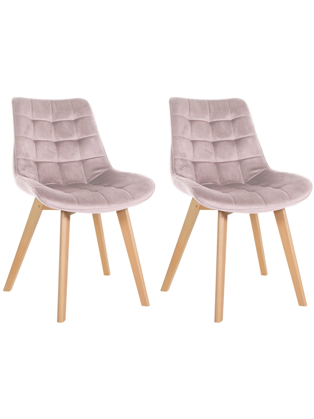 Lot de 2 chaises Brook velours, rose