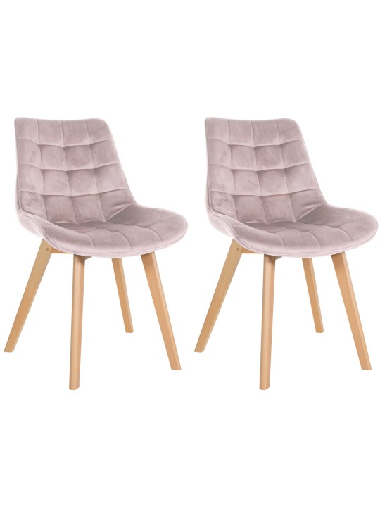 Lot de 2 chaises Brook velours, rose