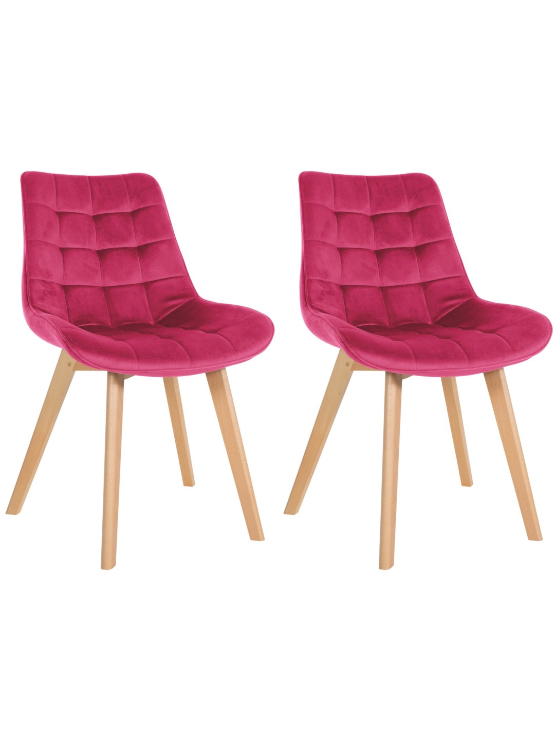 Lot de 2 chaises Brook velours, rouge