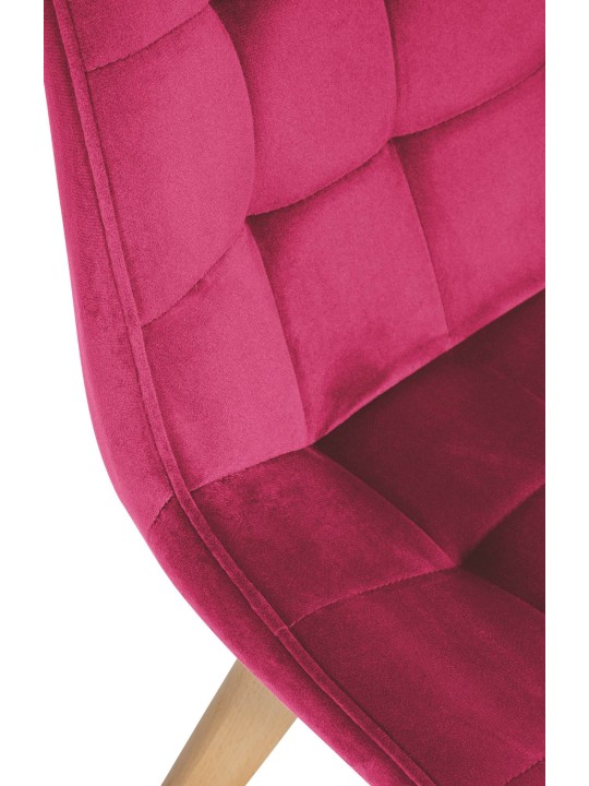 Lot de 2 chaises Brook velours, rouge