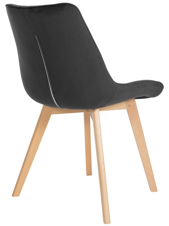 Lot de 2 chaises Brook velours, noir