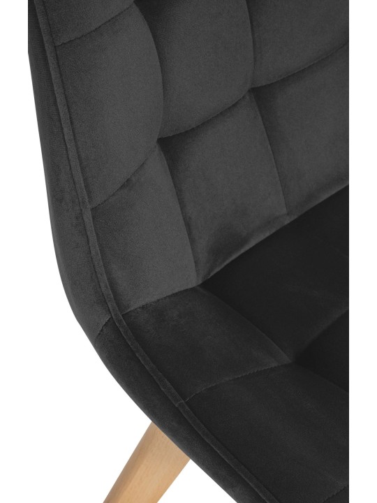 Lot de 2 chaises Brook velours, noir