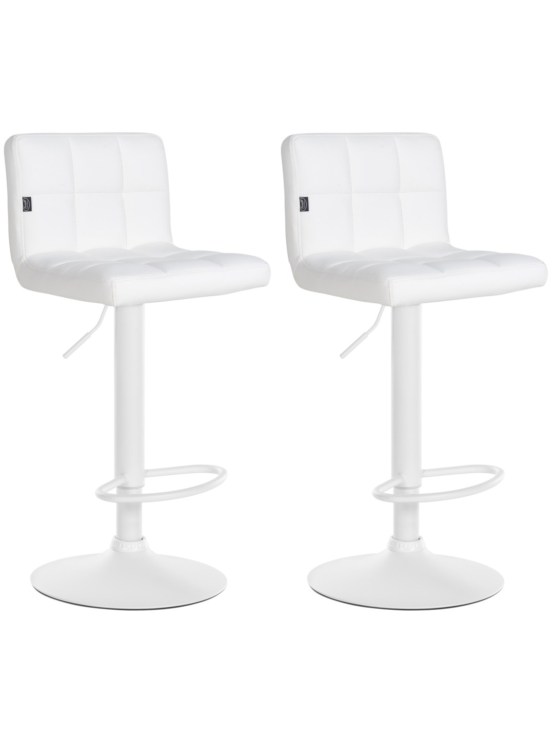 Lot de 2 tabourets de bar Feni simili cuir, blanc