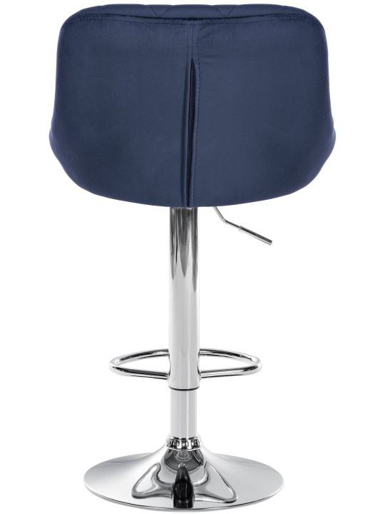 Lot de 2 tabourets de bar Lazio velours chrome, bleu Lot de 2 tabourets de bar Lazio velours chrome, bleu