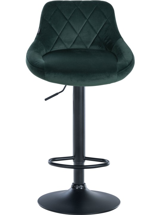 Lot de 2 tabourets de bar Lazio velours, vert foncé Lot de 2 tabourets de bar Lazio velours, vert foncé