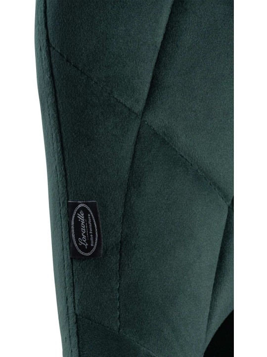 Lot de 2 tabourets de bar Lazio velours, vert foncé Lot de 2 tabourets de bar Lazio velours, vert foncé