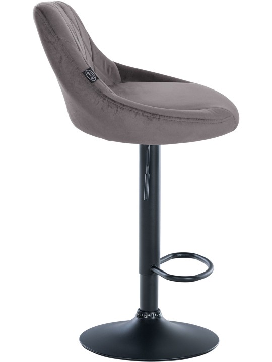 Lot de 2 tabourets de bar Lazio velours, gris Lot de 2 tabourets de bar Lazio velours, gris