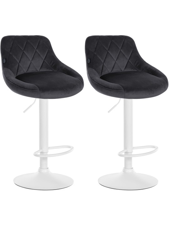 Lot de 2 tabourets de bar Lazio velours, gris foncé Lot de 2 tabourets de bar Lazio velours, gris foncé