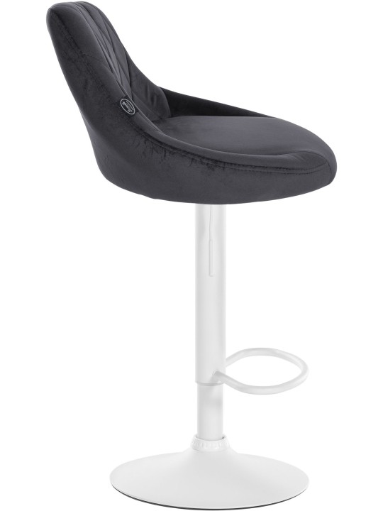 Lot de 2 tabourets de bar Lazio velours, gris foncé Lot de 2 tabourets de bar Lazio velours, gris foncé
