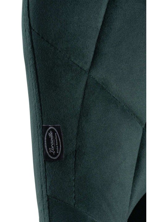 Lot de 2 tabourets de bar Lazio velours, vert foncé Lot de 2 tabourets de bar Lazio velours, vert foncé