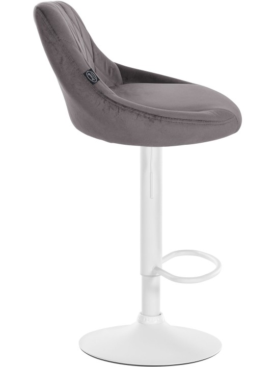 Lot de 2 tabourets de bar Lazio velours, gris Lot de 2 tabourets de bar Lazio velours, gris