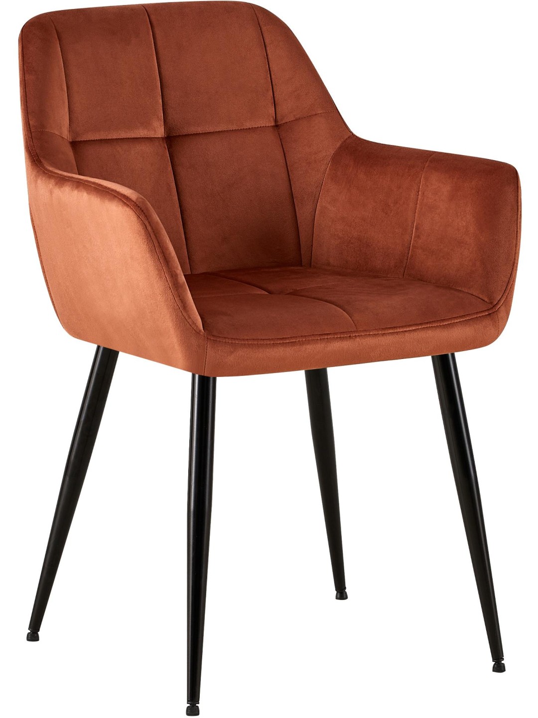 Chaise visiteur Emia velours, brun