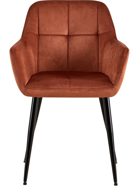 Chaise visiteur Emia velours, brun