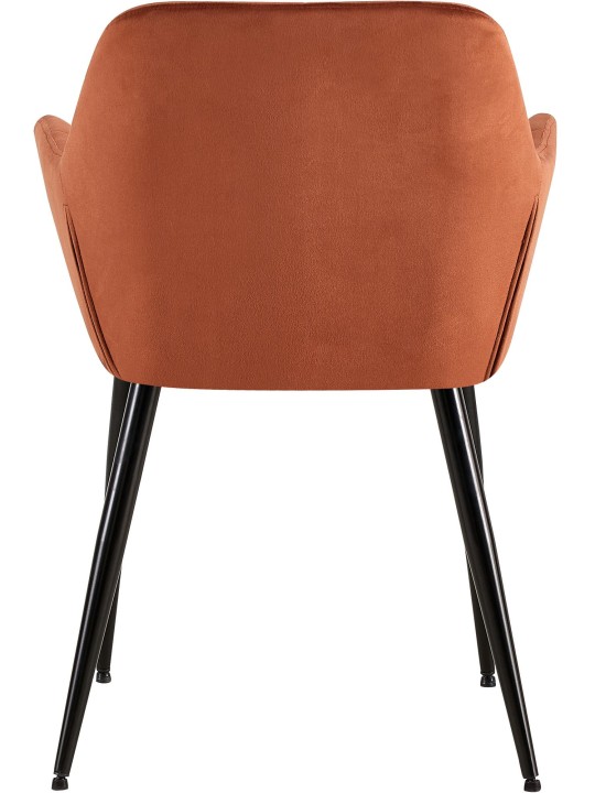 Chaise visiteur Emia velours, brun