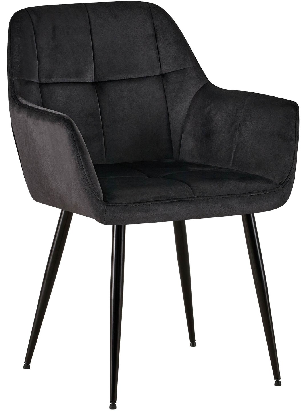 Chaise visiteur Emia velours, noir