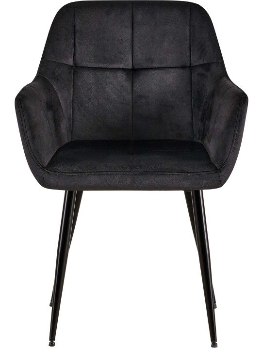 Chaise visiteur Emia velours, noir