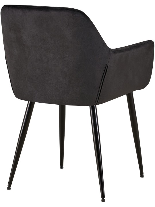 Chaise visiteur Emia velours, noir