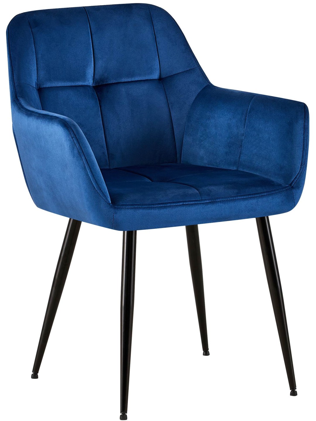 Chaise visiteur Emia velours, bleu