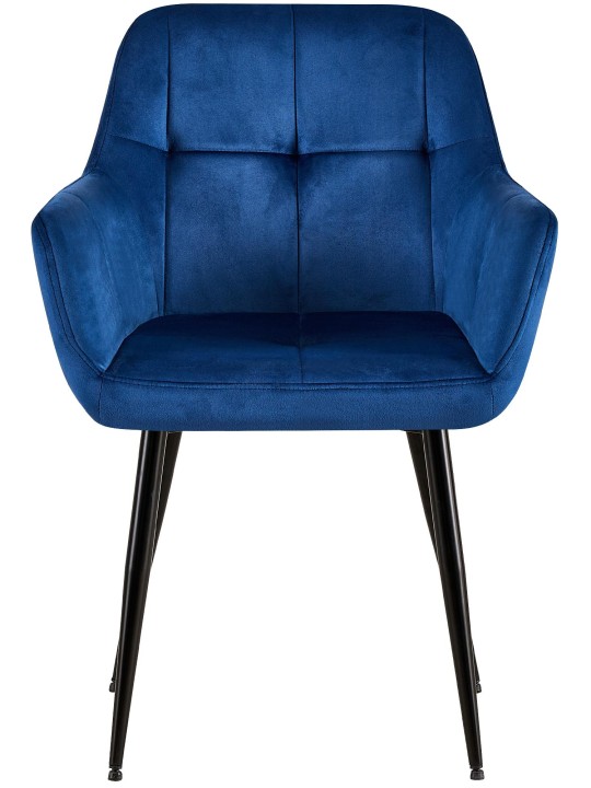 Chaise visiteur Emia velours, bleu