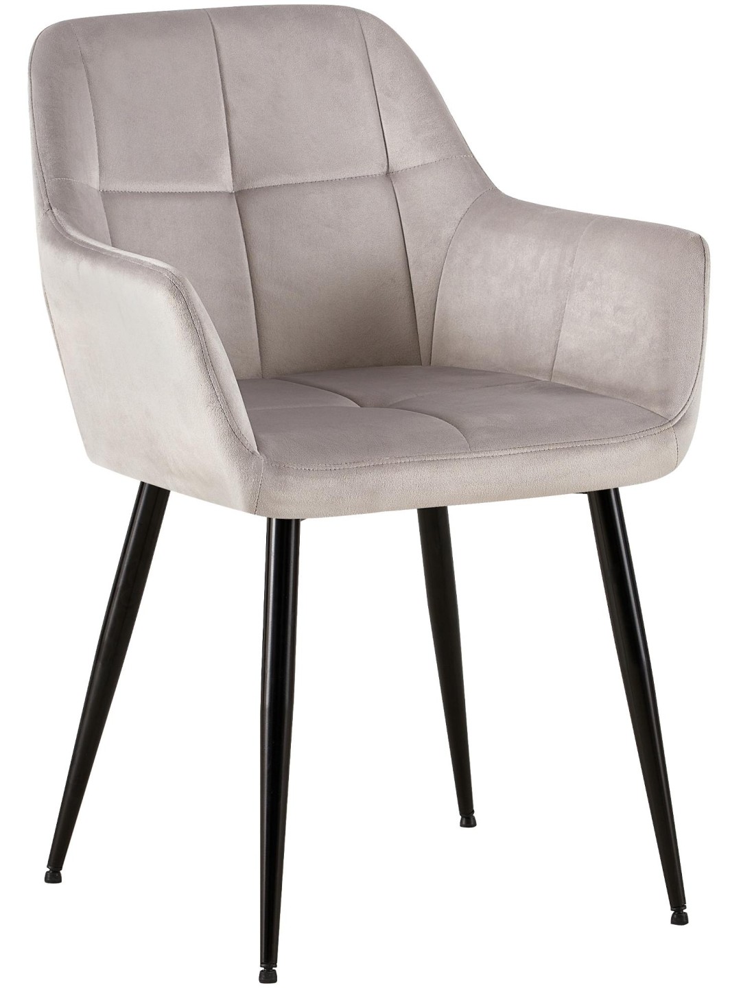 Chaise visiteur Emia velours, gris clair