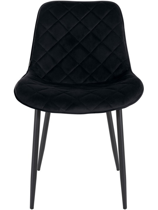 Lot de 4 Chaises Springs Velours, noir