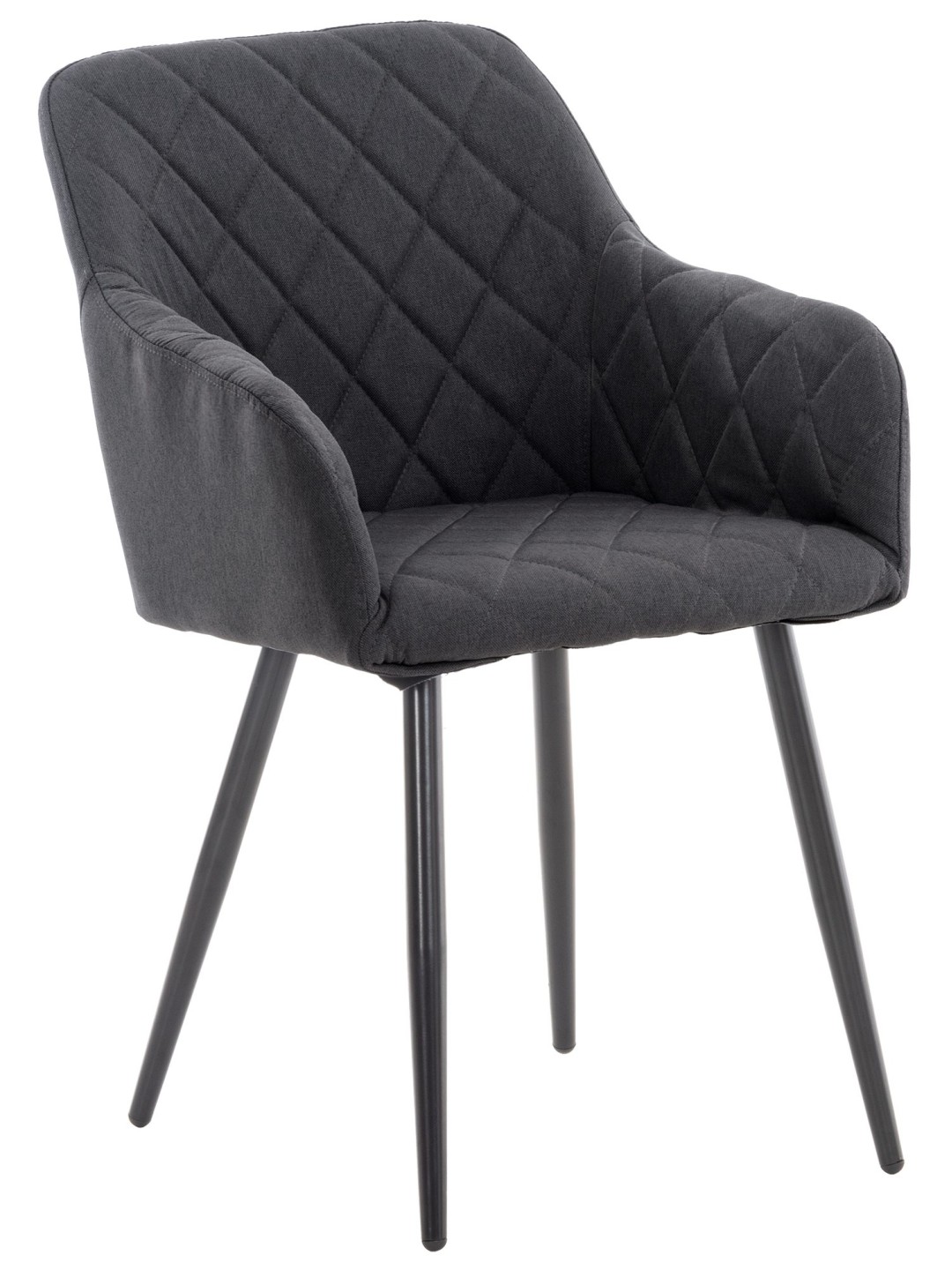 Chaise de salle à manger Shila tissu, noir