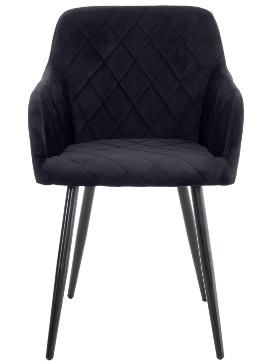 Chaise de salle à manger Shila velours, noir