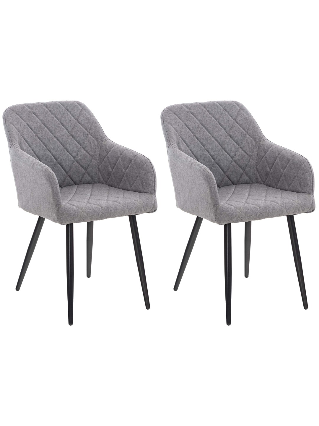 Lot de 2 chaises de salle à manger Shila tissu, gris