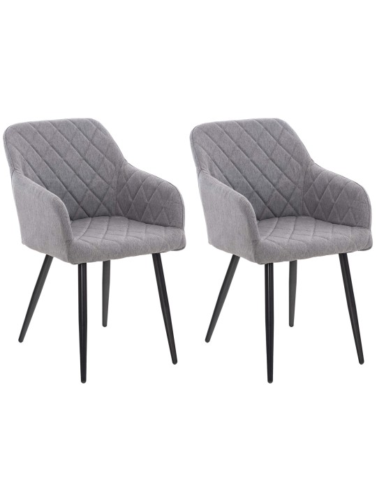 Lot de 2 chaises de salle à manger Shila tissu, gris Lot de 2 chaises de salle à manger Shila tissu, gris