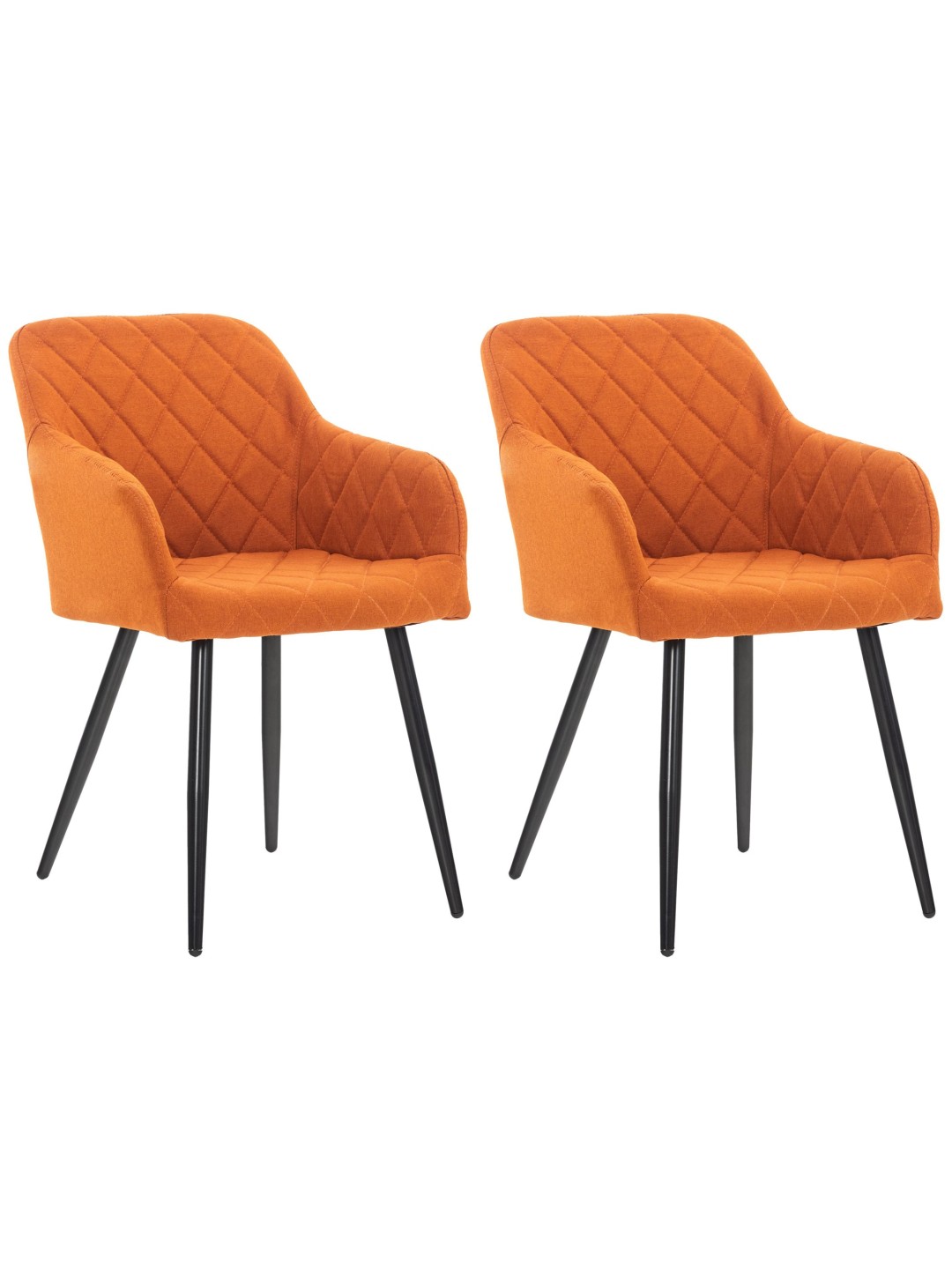 Lot de 2 chaises de salle à manger Shila tissu, orange