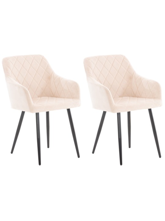 Lot de 2 chaises de salle à manger Shila velours, beige Lot de 2 chaises de salle à manger Shila velours, beige