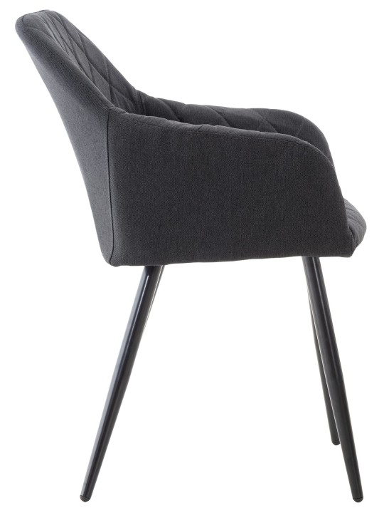 Lot de 2 chaises de salle à manger Shila tissu, noir Lot de 2 chaises de salle à manger Shila tissu, noir