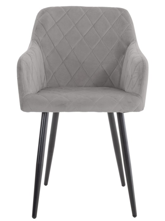 Lot de 2 chaises de salle à manger Shila velours, gris Lot de 2 chaises de salle à manger Shila velours, gris