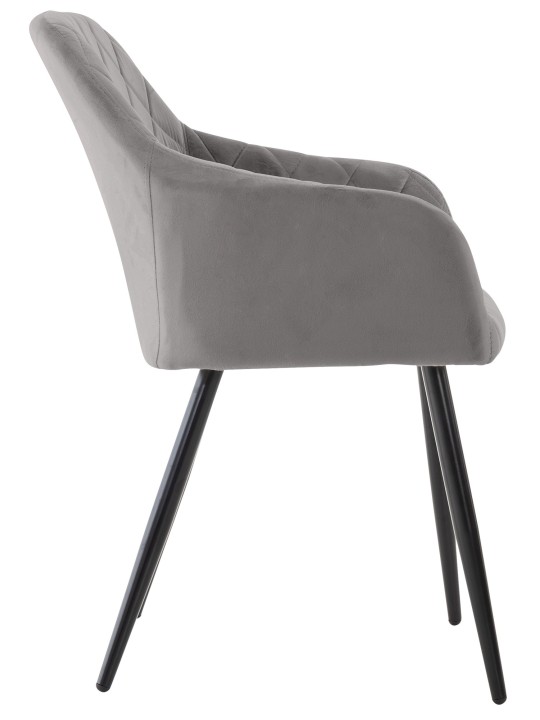 Lot de 2 chaises de salle à manger Shila velours, gris Lot de 2 chaises de salle à manger Shila velours, gris