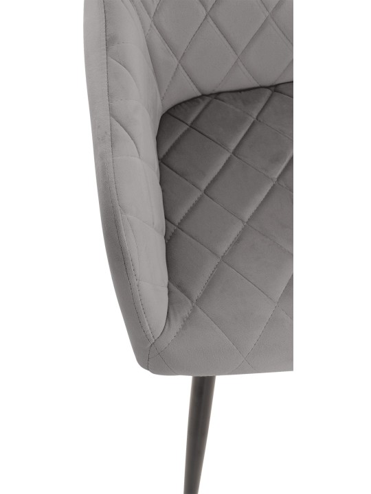 Lot de 2 chaises de salle à manger Shila velours, gris Lot de 2 chaises de salle à manger Shila velours, gris