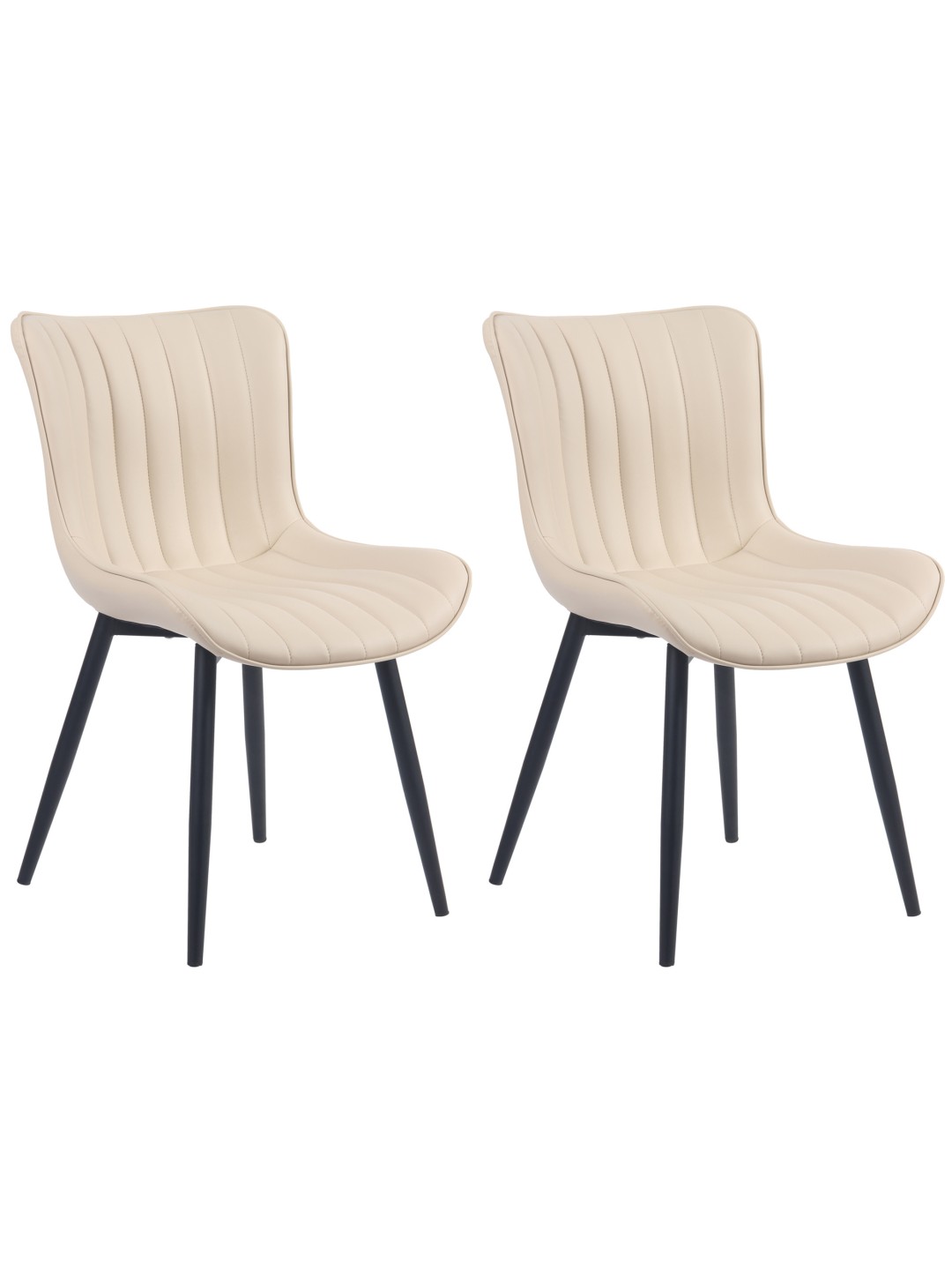 Lot de 2 chaises Largo simili cuir, crème