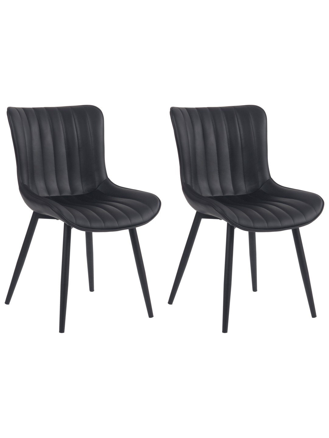 Lot de 2 chaises Largo simili cuir, noir