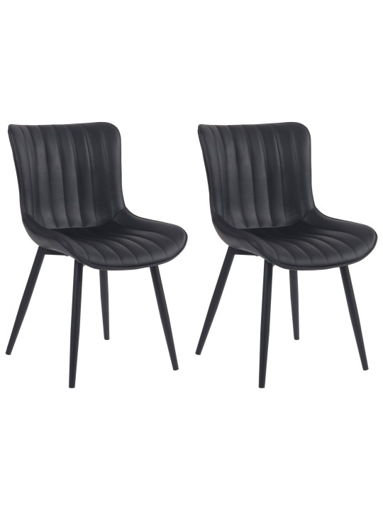 Lot de 2 chaises Largo simili cuir, noir