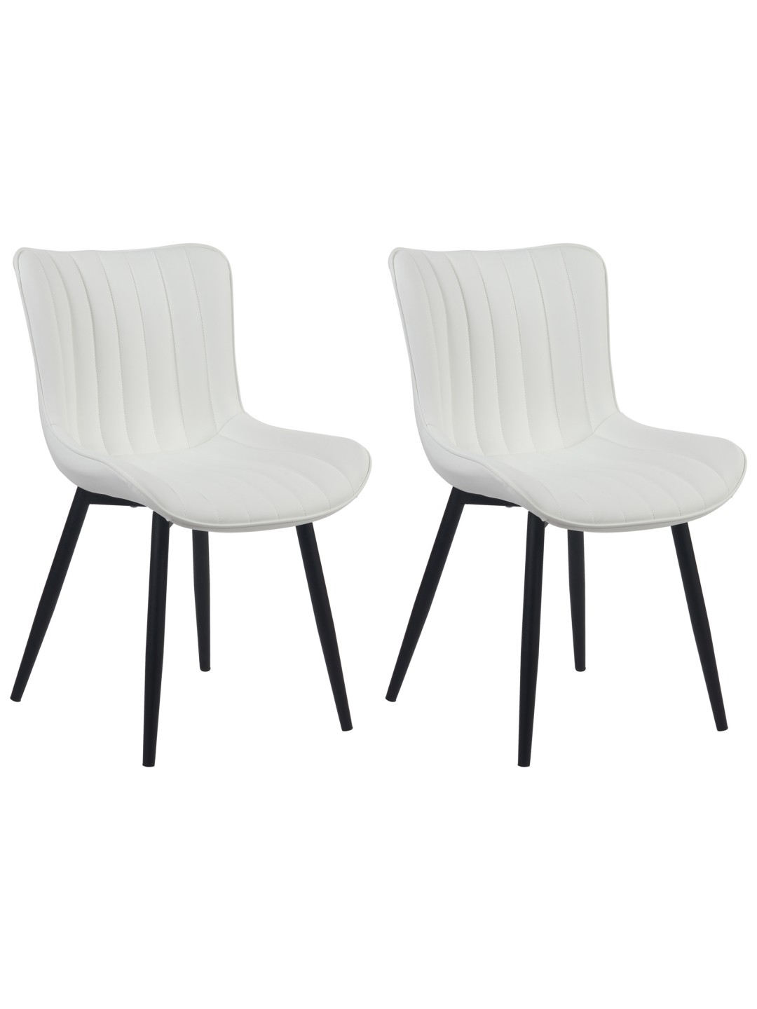 Lot de 2 chaises Largo simili cuir, blanc