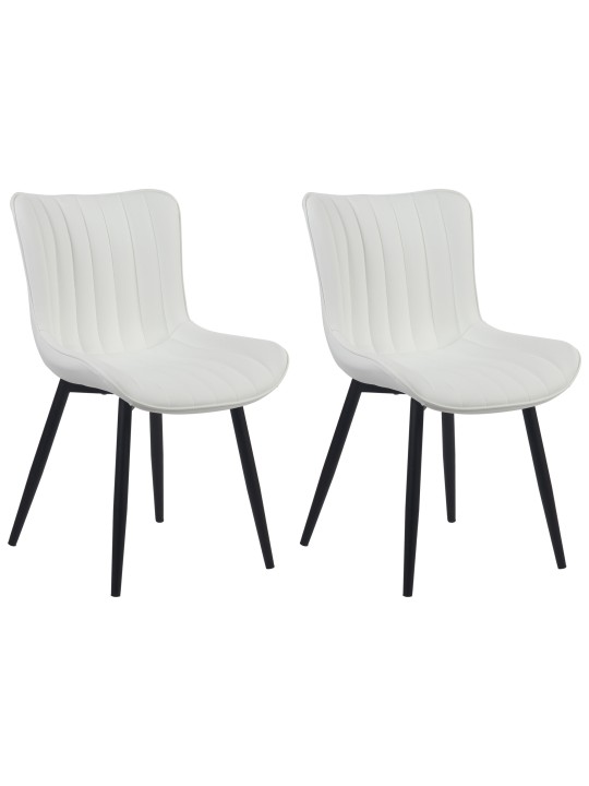 Lot de 2 chaises Largo simili cuir, blanc