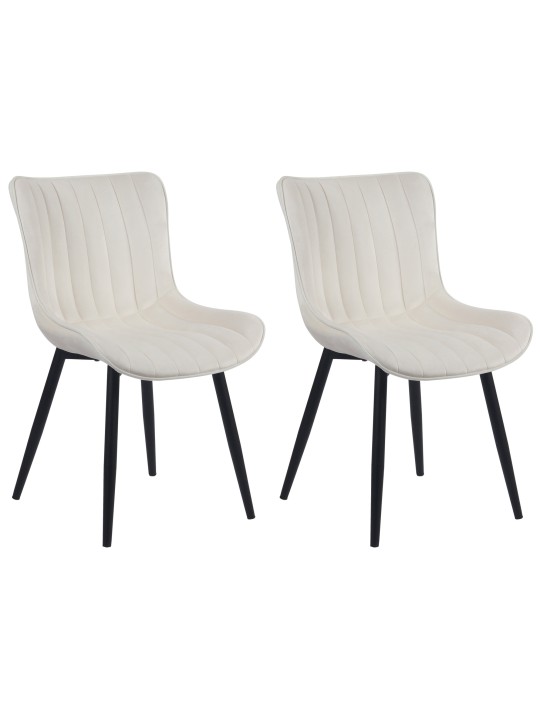 Lot de 2 chaises Largo velours, crème