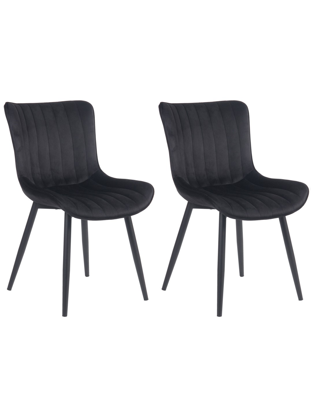 Lot de 2 chaises Largo velours, noir