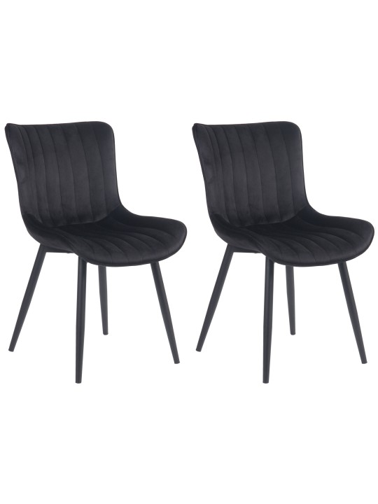 Lot de 2 chaises Largo velours, noir
