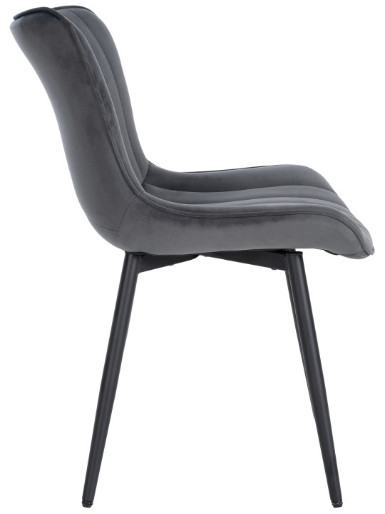 Lot de 2 chaises Largo velours, gris foncé