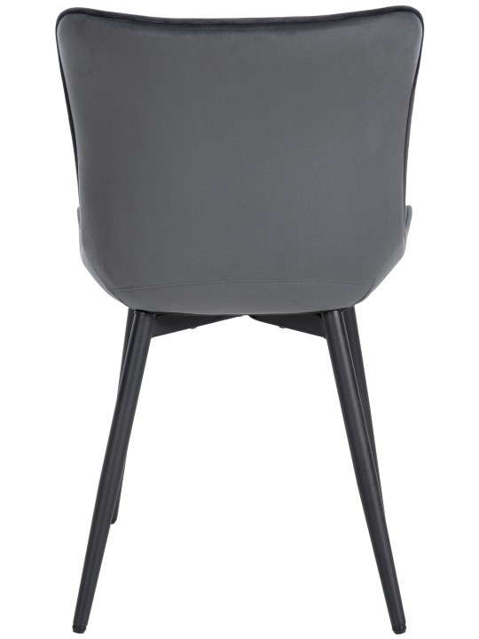 Lot de 2 chaises Largo velours, gris foncé